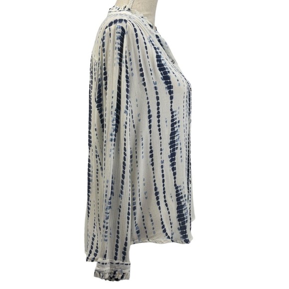 Abercrombie Fitch Shibori Blue Tie Dye Long Sleeve Button Up Shirt Junior Medium - Picture 6 of 15